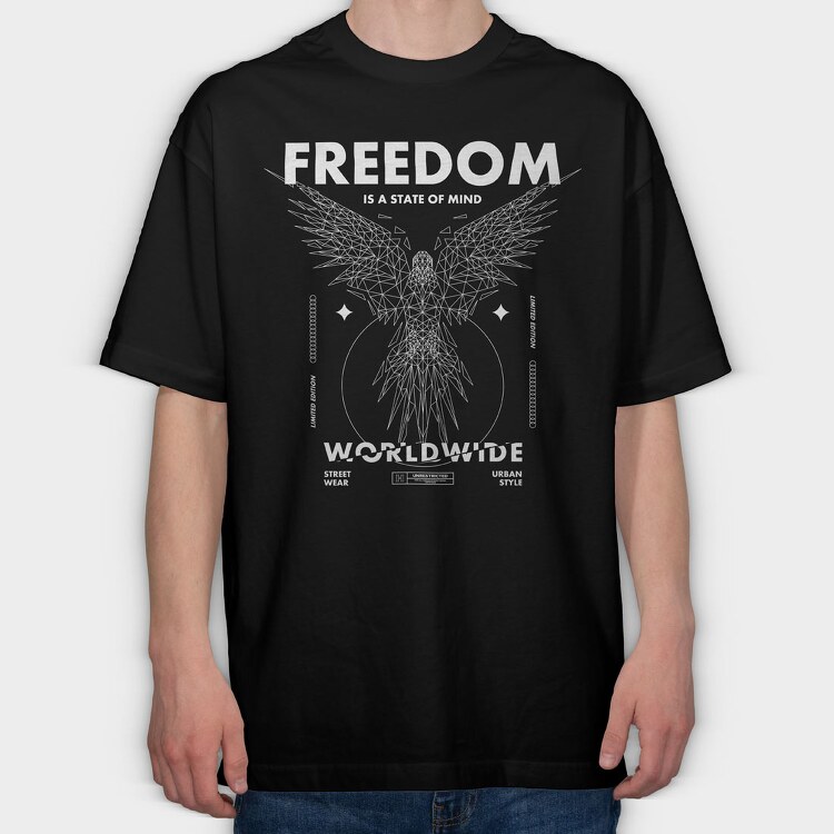 Feedom 2, Tricou Oversize Barbati (Unisex)