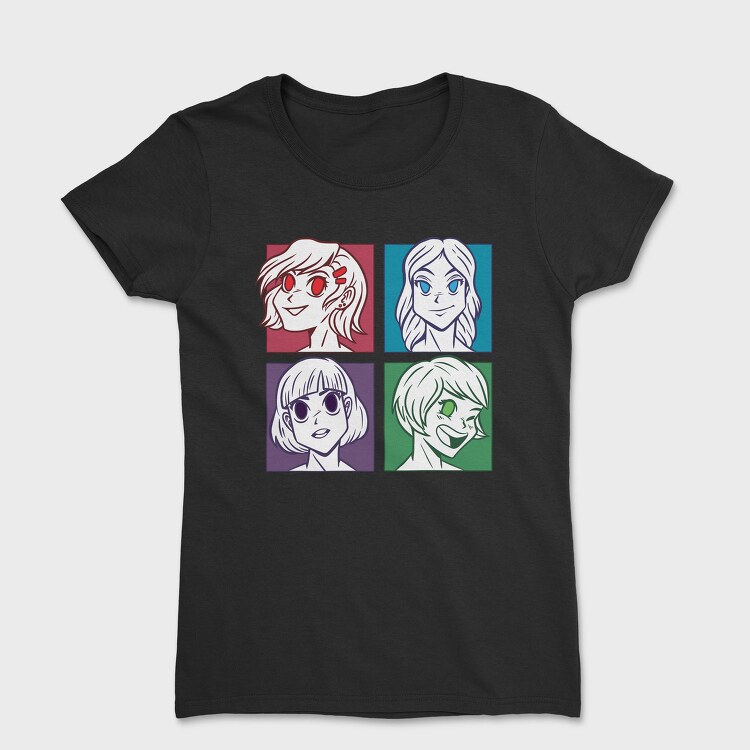Anime Girl Faces, Tricou Femei