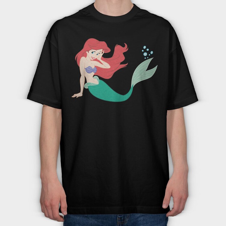 Cartoon Retro La Sirenta 2, Tricou Oversize Barbati (Unisex)
