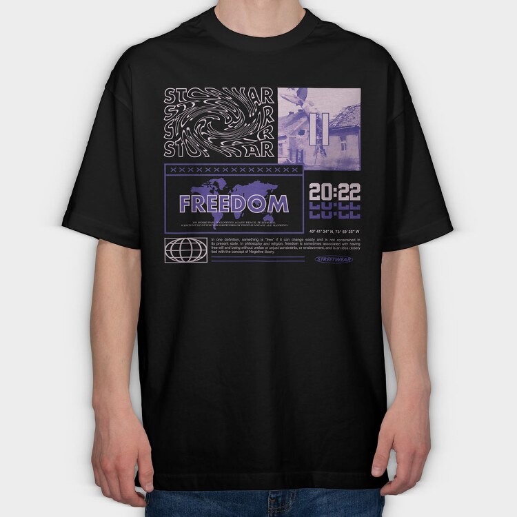 Freedom 2, Tricou Oversize Barbati (Unisex)