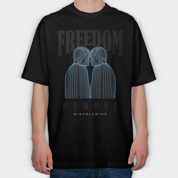 Freedom People 2, Tricou Oversize Barbati (Unisex)