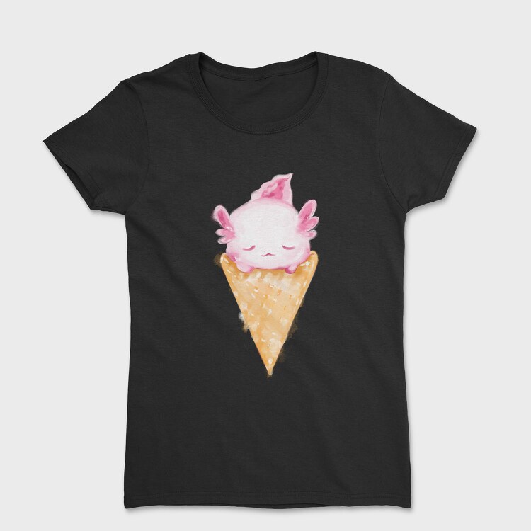Axolotl Ice Cream Watercolor, Tricou Femei