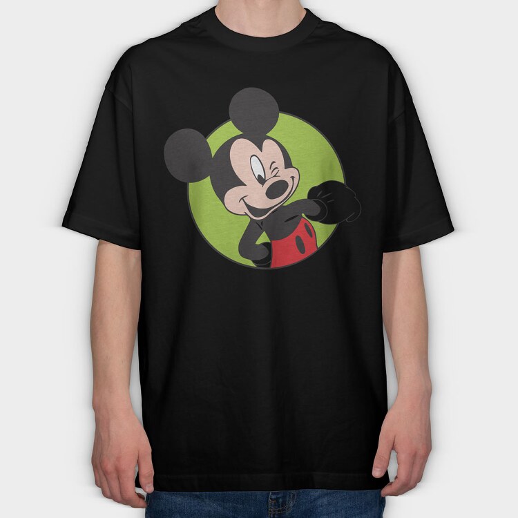 Cartoon Retro Mickey Mouse 2, Tricou Oversize Barbati (Unisex)