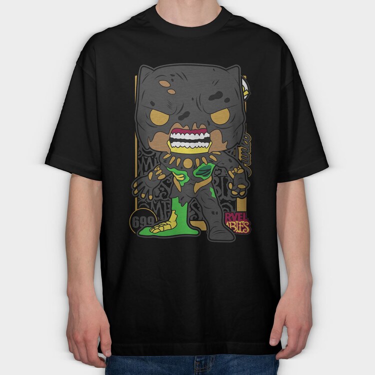 Funko Marvel Zombies Black Panther, Tricou Oversize Barbati (Unisex)