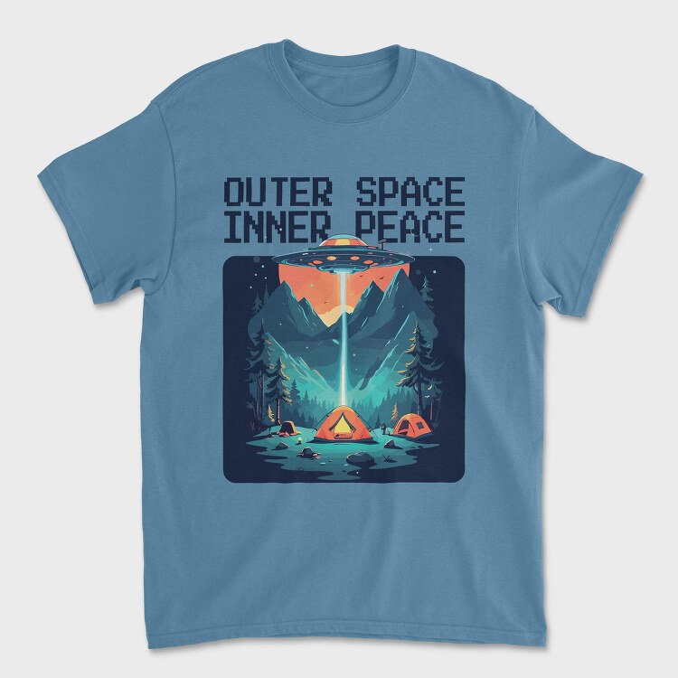 Outer Space Inner Peace Camping, Tricou Barbati (Unisex)