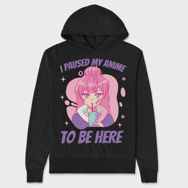 Anime Pause Drink, Hanorac Oversize Barbati (Unisex)