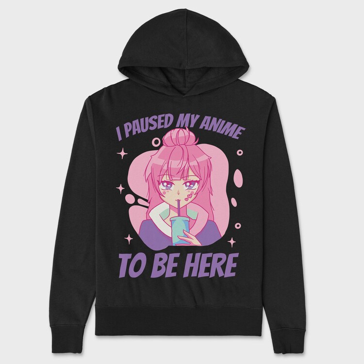 Anime Pause Drink, Hanorac Oversize Barbati (Unisex)