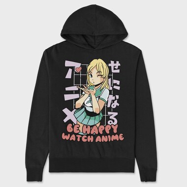 Anime Girl Love Watch, Hanorac Oversize Barbati (Unisex)