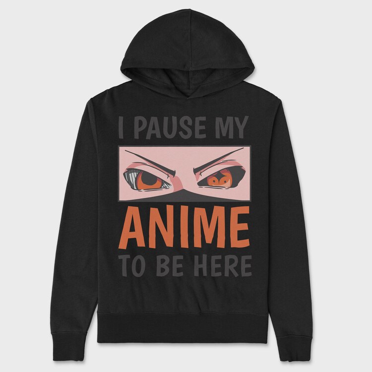 Anime Eyes Pause Here, Hanorac Oversize Barbati (Unisex)