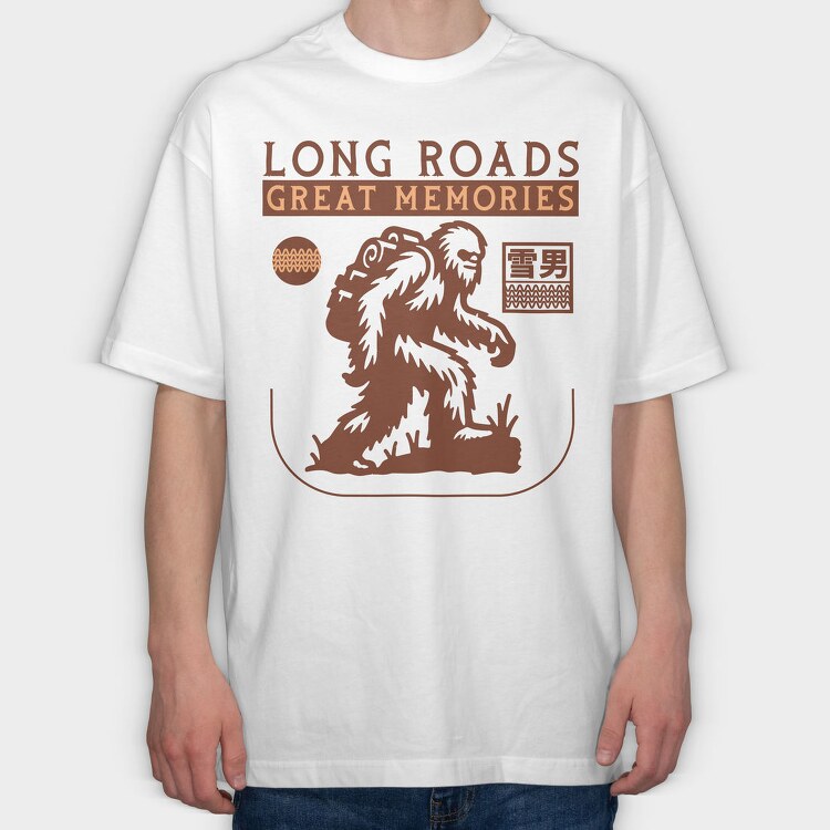 Yeti Long Roads, Tricou Oversize Barbati (Unisex)