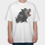 Wolf Cartoon, Tricou Oversize Barbati (Unisex)