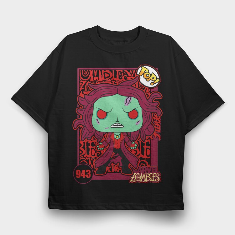 Funko Marvel Zombies Scarlet Witch, Tricou Oversize Barbati (Unisex)
