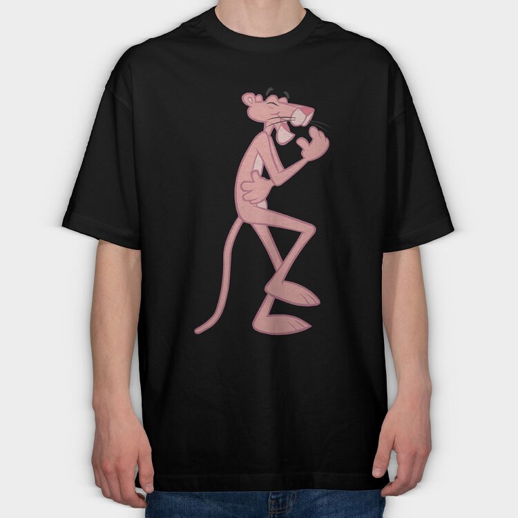 Cartoon Retro Pink Panter 4, Tricou Oversize Barbati (Unisex)