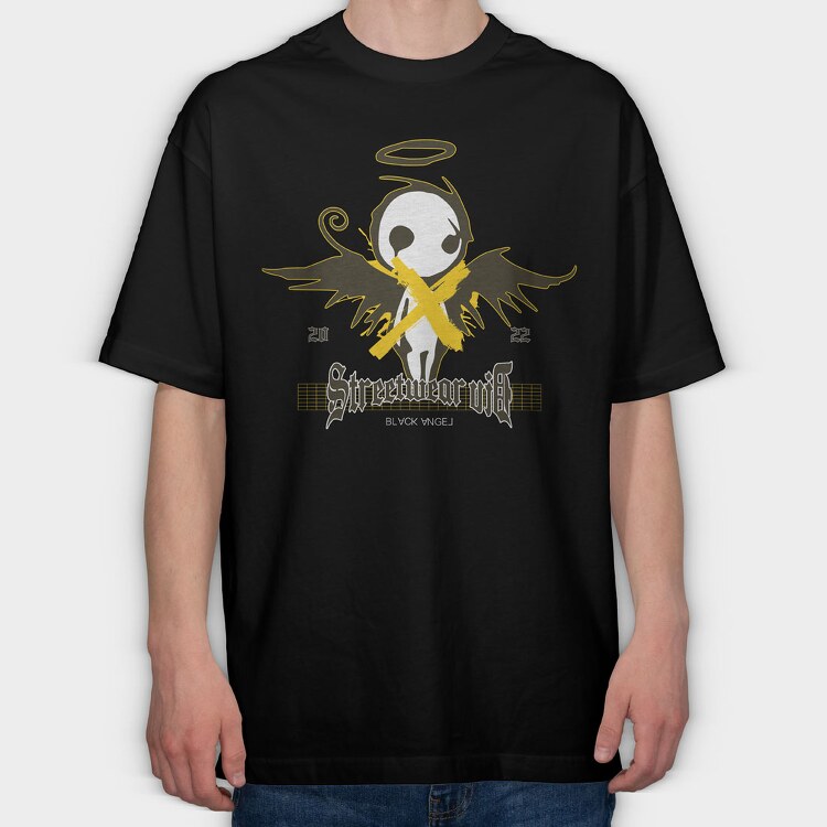 Black Angel 2, Tricou Oversize Barbati (Unisex)