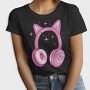 Kawaii Pink Headphones, Tricou Femei