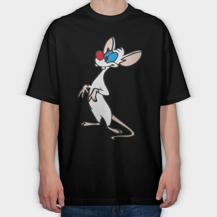 Cartoon Retro Pinky and Cerebro 5, Tricou Oversize Barbati (Unisex)