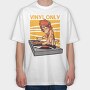 Vinyl Only Dj, Tricou Oversize Barbati (Unisex)