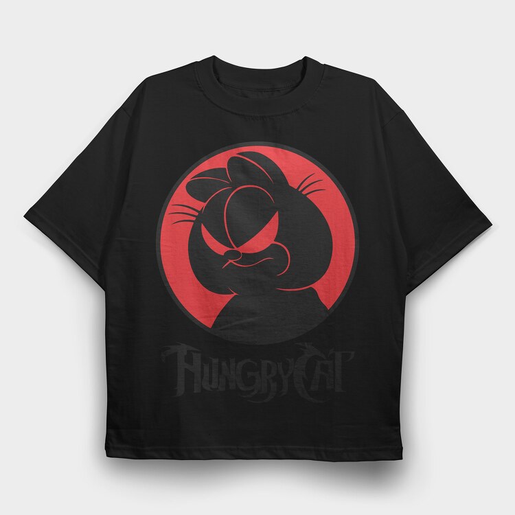 Garfield Hungry Cat, Tricou Oversize Barbati (Unisex)