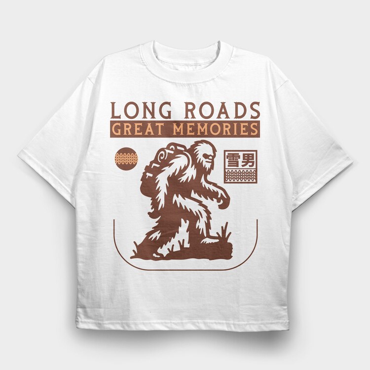 Yeti Long Roads, Tricou Oversize Barbati (Unisex)