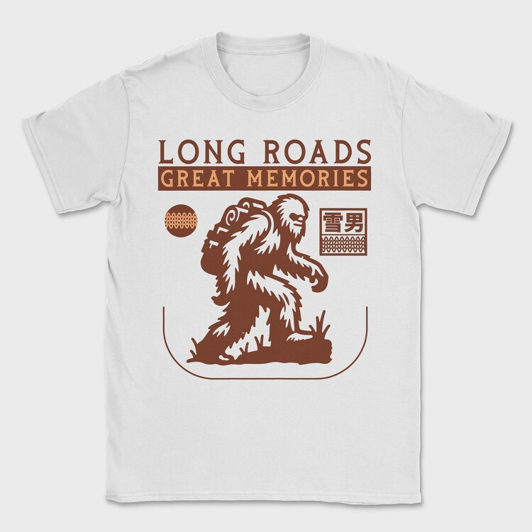Yeti Long Roads, Tricou Barbati (Unisex)