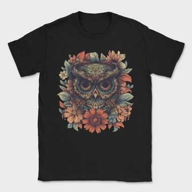 Owl Flowers Skull, Tricou Barbati (Unisex)