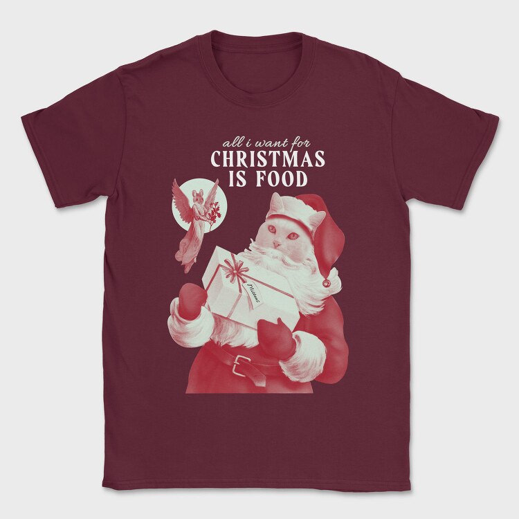 Xmas Cat, Tricou Barbati (Unisex)
