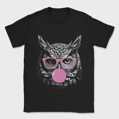 Owl Monochrome Bubblegum, Tricou Barbati (Unisex)