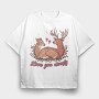 Valentine Deer, Tricou Oversize Barbati (Unisex)