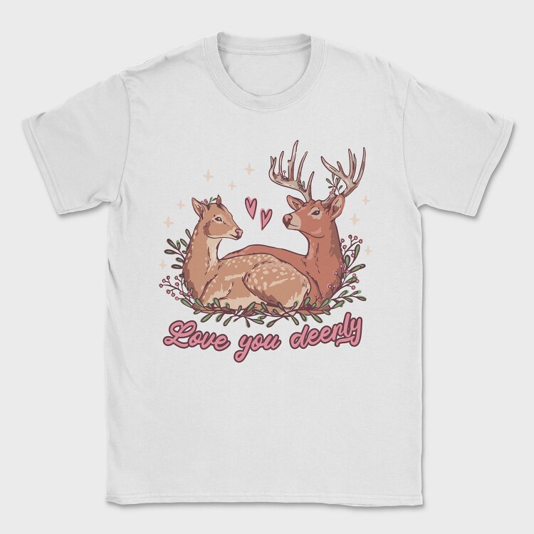 Valentine Deer, Tricou Barbati (Unisex)
