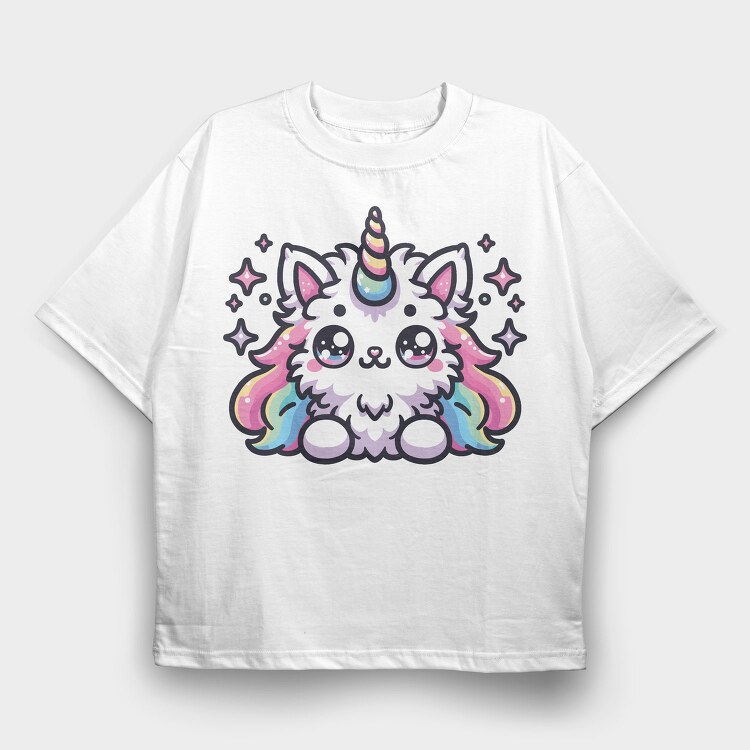 Unicorn Cute, Tricou Oversize Barbati (Unisex)