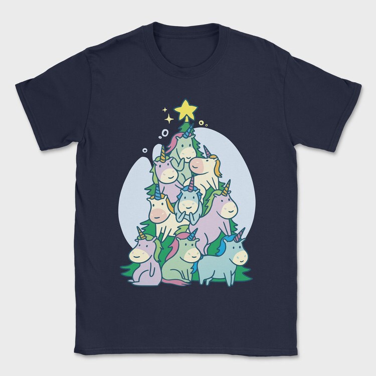 Unicorn Christmas Tree, Tricou Barbati (Unisex)