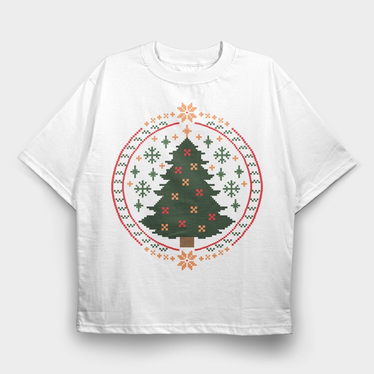 Ugly Sweater Christmas Tree, Tricou Oversize Barbati (Unisex)