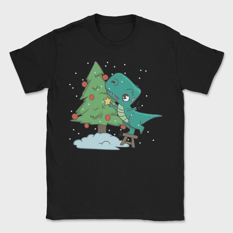 Trex Chistmas Tree, Tricou Barbati (Unisex)