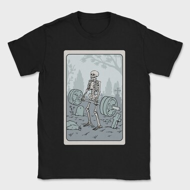 Skeleton Deadlifting Tarot Card, Tricou Barbati (Unisex)