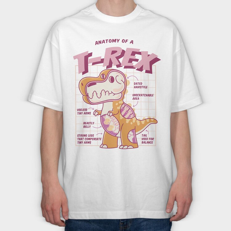 Trex Anatomy, Tricou Oversize Barbati (Unisex)