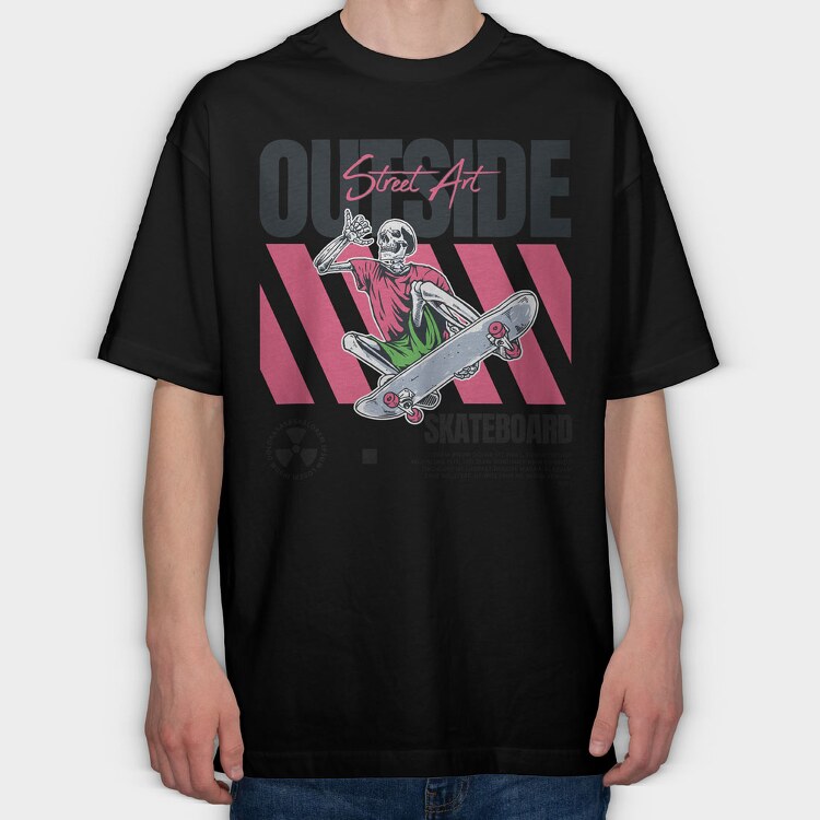 Outside Skateboard 2, Tricou Oversize Barbati (Unisex)