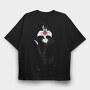 Cartoon Retro Silvestre 5, Tricou Oversize Barbati (Unisex)