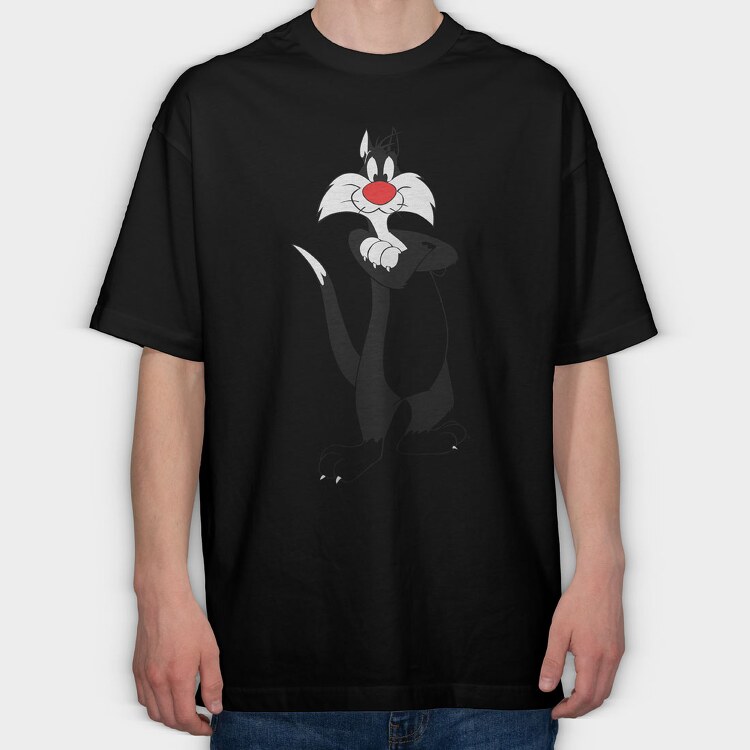 Cartoon Retro Silvestre 5, Tricou Oversize Barbati (Unisex)