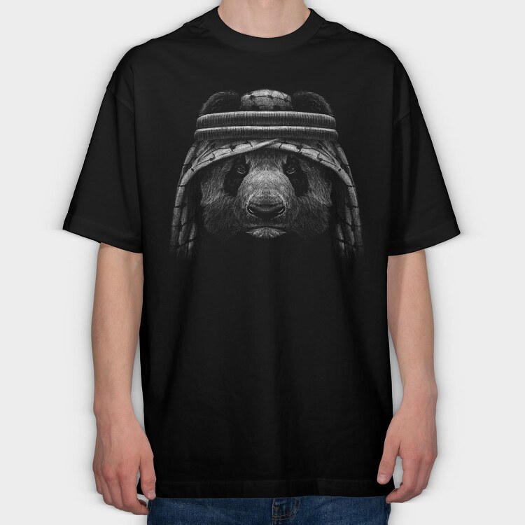 Panda Keffiyeh, Tricou Oversize Barbati (Unisex)