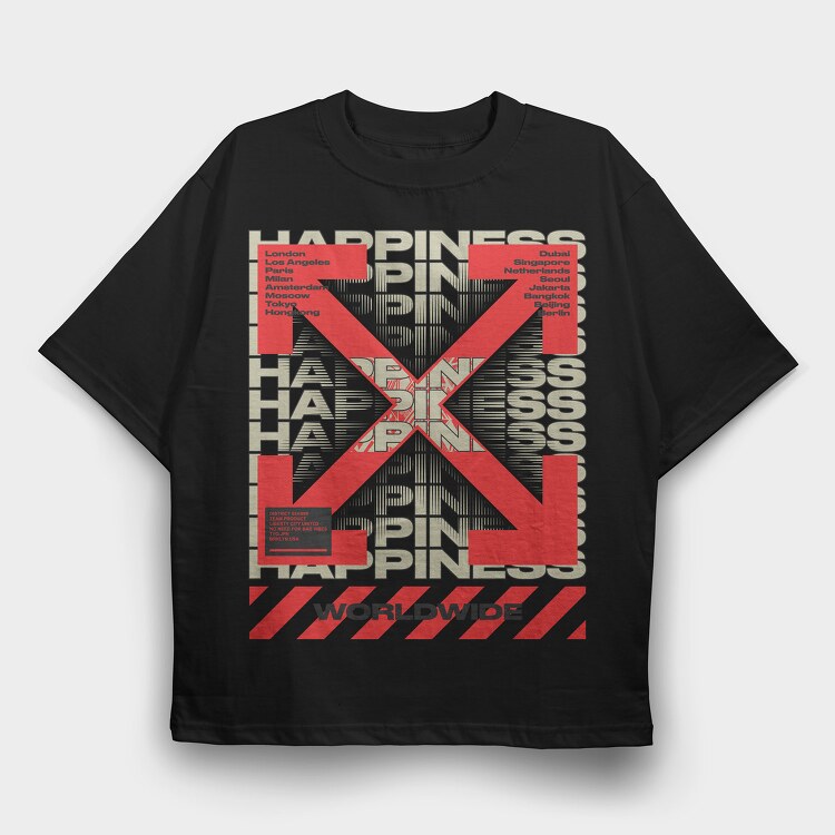 Happiness 2, Tricou Oversize Barbati (Unisex)