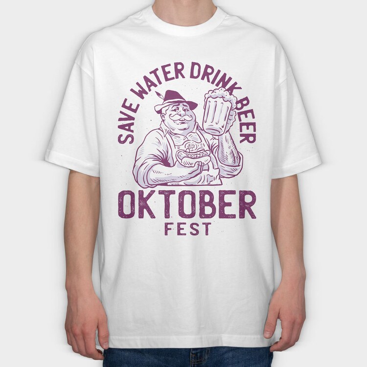 Save Water Oktoberfest, Tricou Oversize Barbati (Unisex)