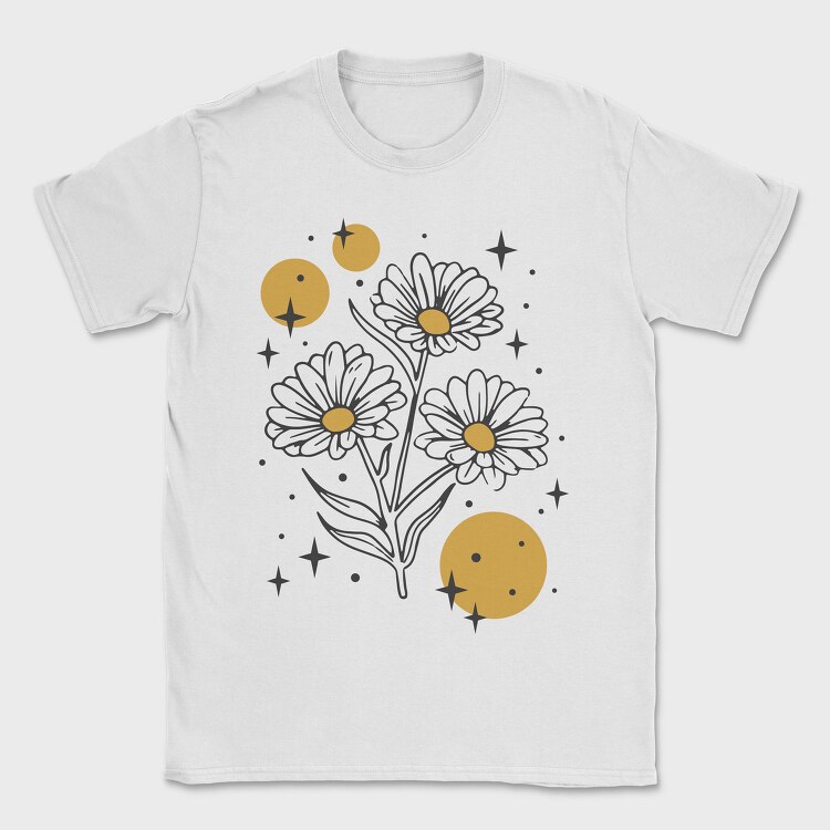 Sparkling Flowers And Circles Vintage, Tricou Barbati (Unisex)