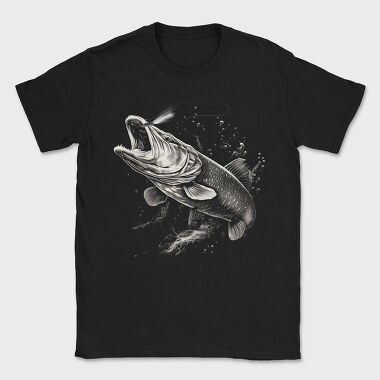 Pike Fish Monochrome, Tricou Barbati (Unisex)