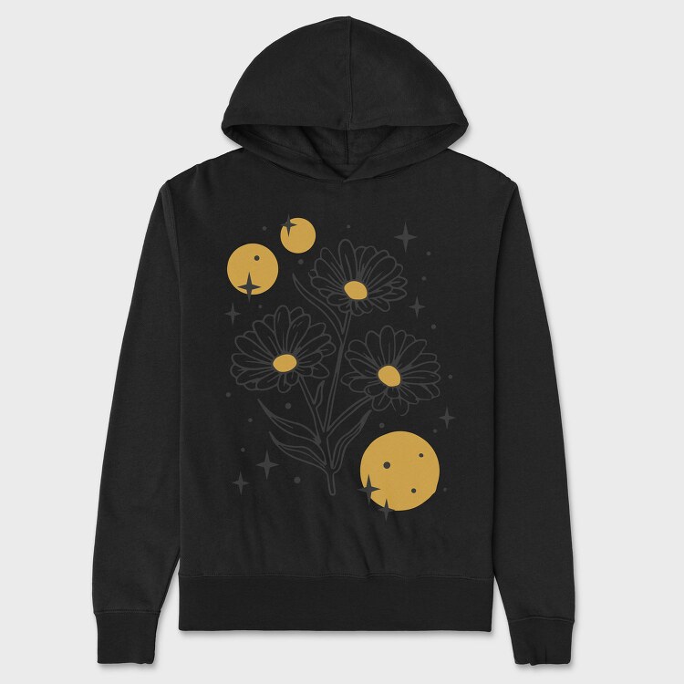 Sparkling Flowers And Circles Vintage, Hanorac Oversize Barbati (Unisex)
