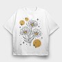 Sparkling Flowers And Circles Vintage, Tricou Oversize Barbati (Unisex)