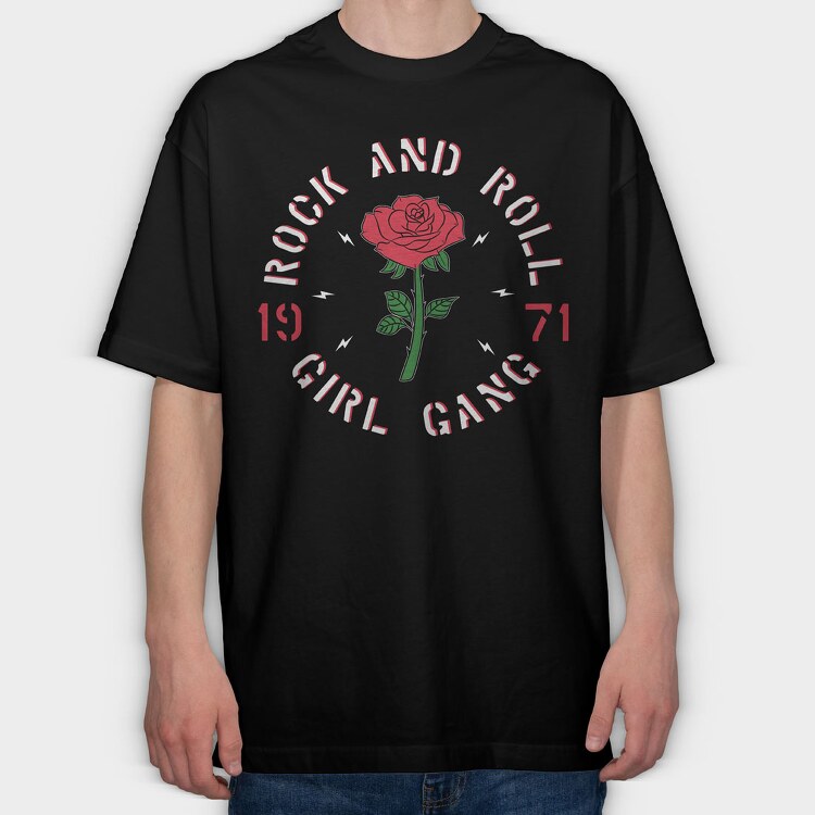 Rock And Roll, Tricou Oversize Barbati (Unisex)