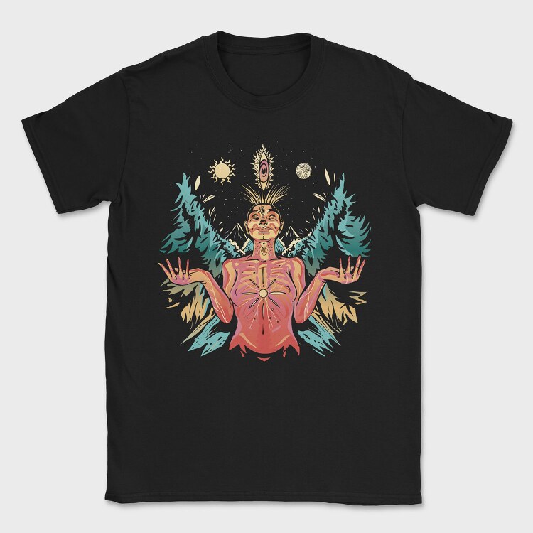 Spiritual Woman Metaverse Colorful Illustration, Tricou Barbati (Unisex)