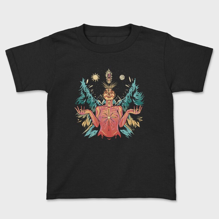 Spiritual Woman Metaverse Colorful Illustration, Tricou Copii