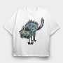 Spooky Cat Grin, Tricou Oversize Barbati (Unisex)