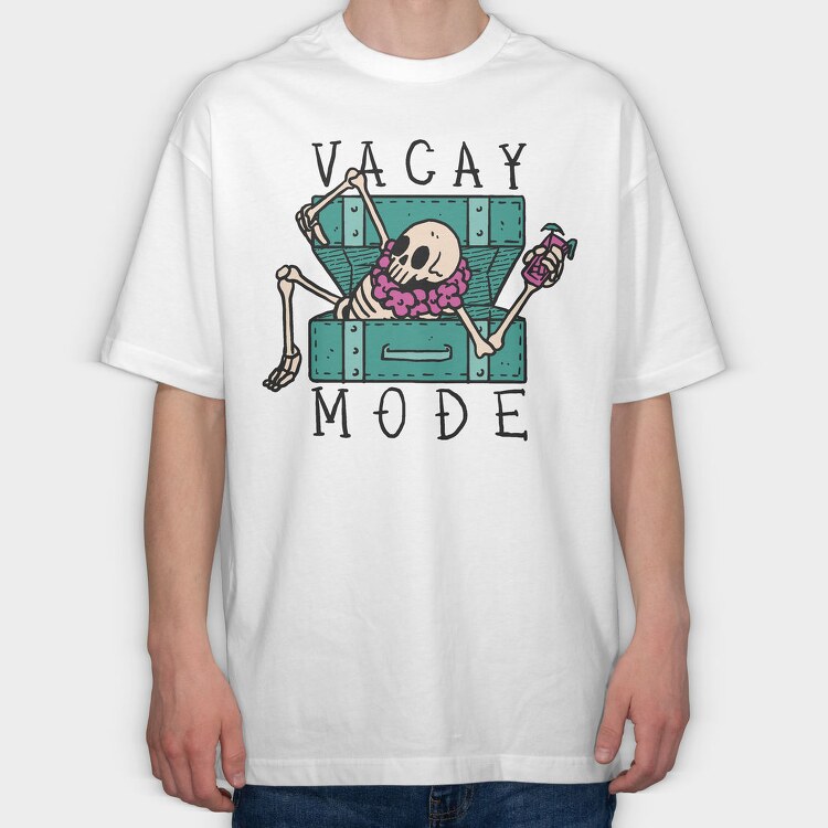 Skeleton Vacay, Tricou Oversize Barbati (Unisex)